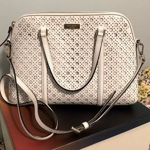 Excellent condition white leather Kate Spade cut-out Crossbody bag.